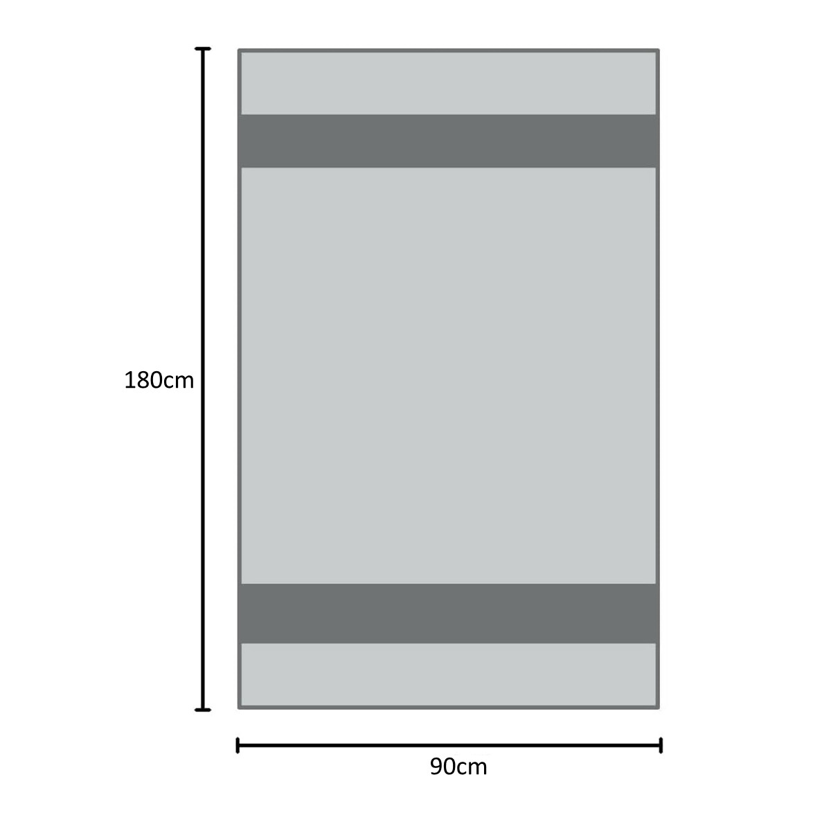 TOALLA DE PLAYA GRIS CON BLANCO 90CM X 180CM - 2