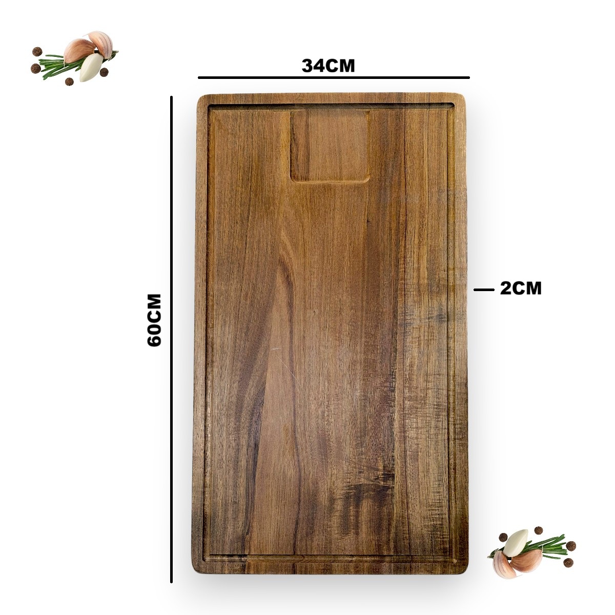 TABLA PARA PICAR DE MADERA XL - REVERSIBLE - 2