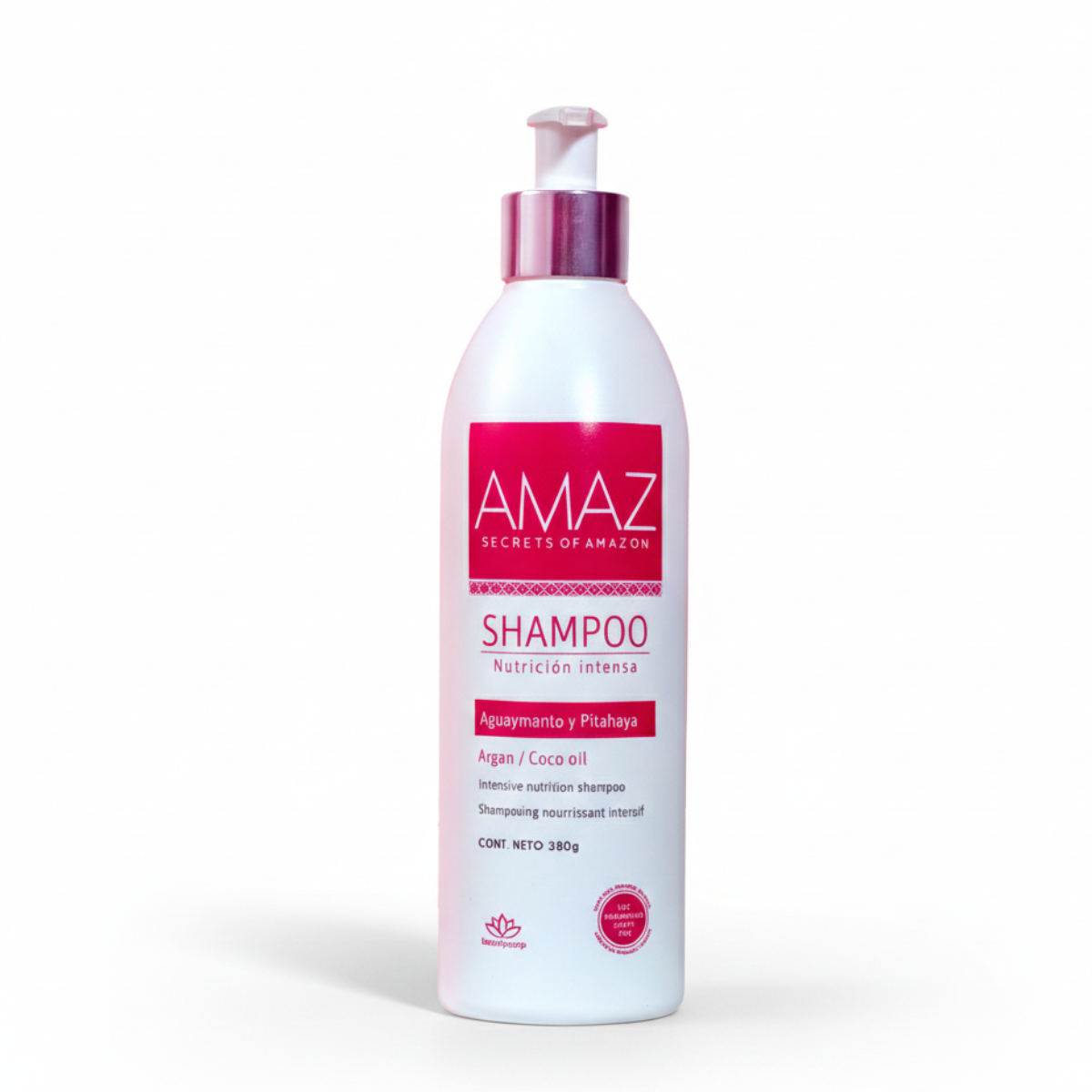 SHAMPOO NUTRICIÒN INTENSA AMAZ- ARGAN Y ACEITE DE COCO, Sin Sal, Post Alisado 380gr POR 2 - 4