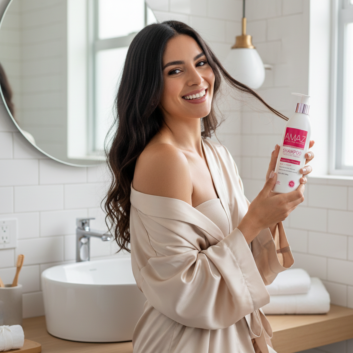 Kit Shampoo, Acondicionador y Mascarilla AMAZ- Nutricion Intensa- Sin Sal- Post Alisado- 380gr. - 3