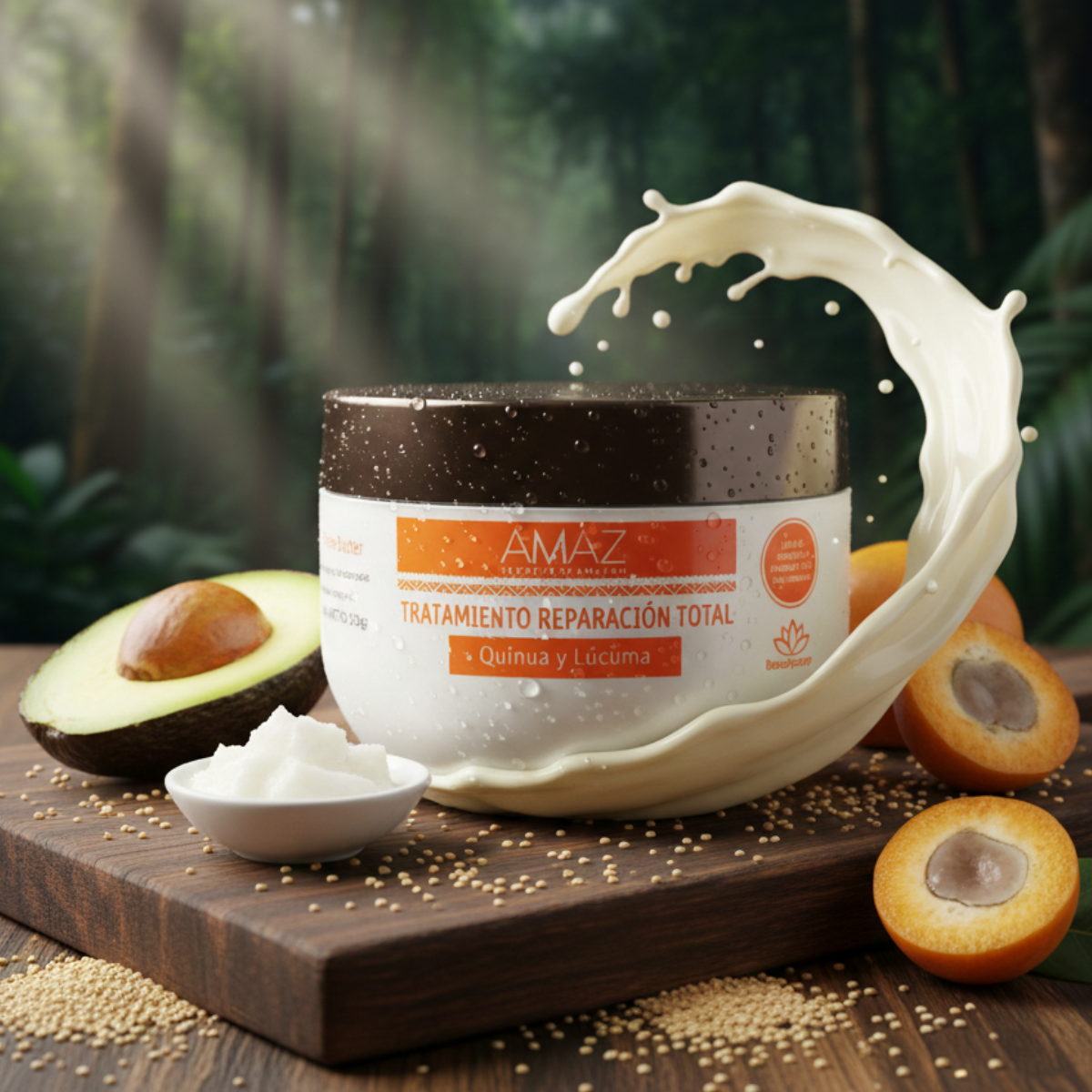 Kit Shampoo, Acondicionador y Mascarilla AMAZ- Reparacion Total, Sin Sal, Post Alisado 380gr - 5