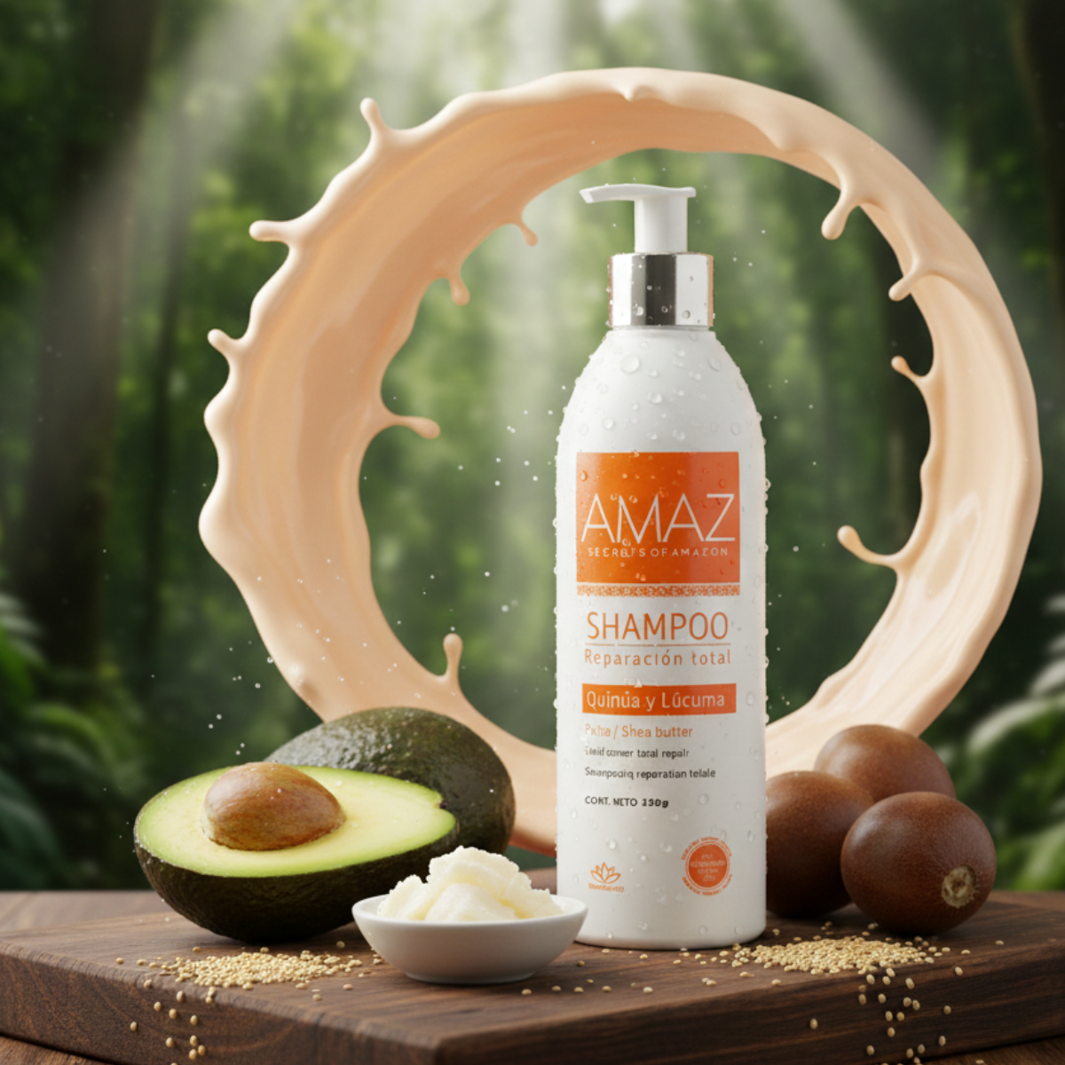 SHAMPOO Y ACONDICIONADOR REPARACIÓN TOTAL AMAZ, PALTA Y MANTECA DE KARITE- Sin Sal- Post Alisado- 380gr POR 2. - 4