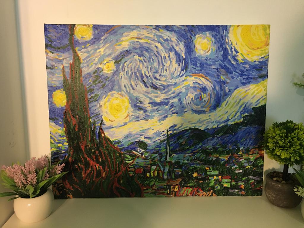 KIT PAINT BY NUMBER AL OLEO LA NOCHE ESTRELLADA VAN GOGH - 5