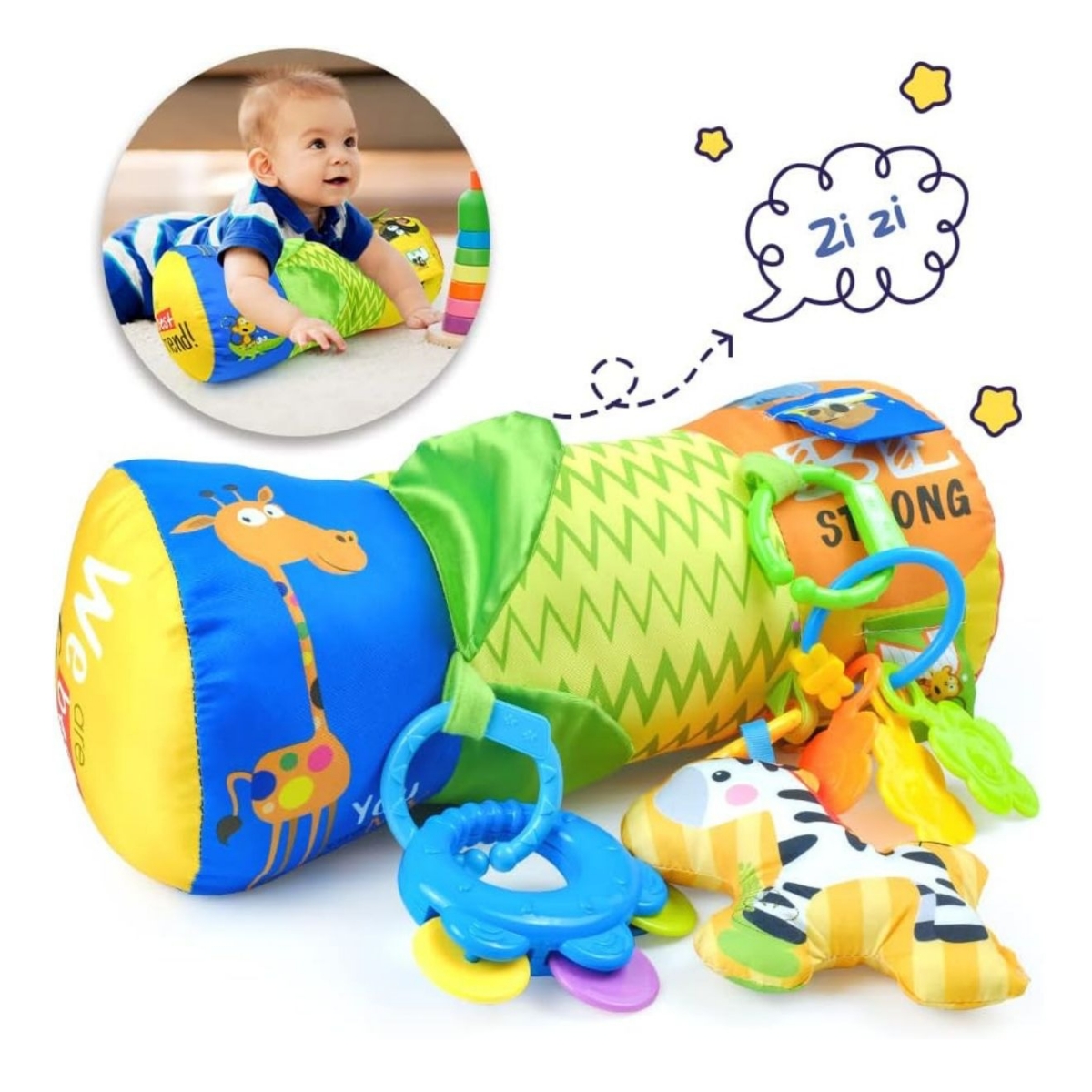 RODILLO PARA ESTIMULACION DE GATEO DEL BEBE CON SONAJERO UNISEX - 9