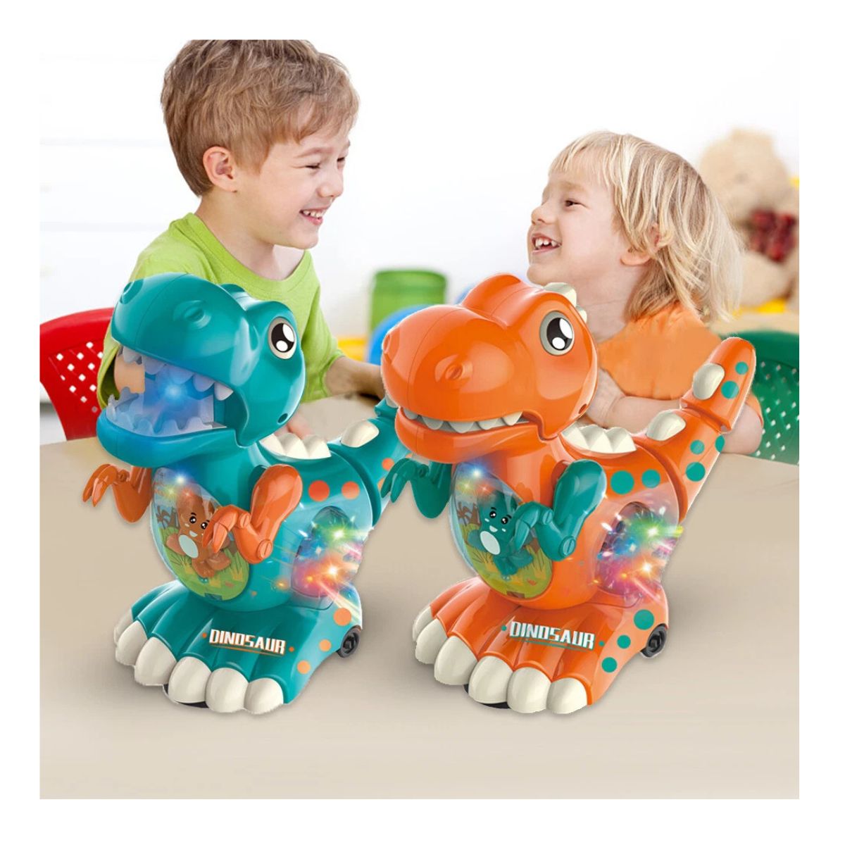 FIGURA DINOSAURIO T-REX DIDACTICO LUCES SONIDOS MOVIMIENTOS - 10