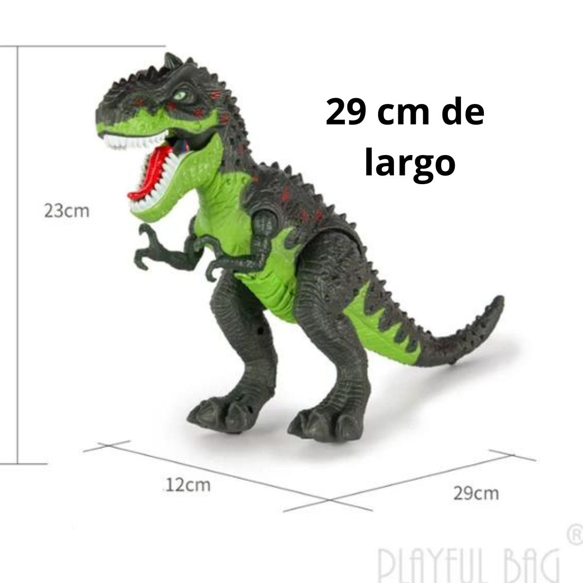 DINOSAURIO FEROZ BOTA HUMO CAMINA CON LUCES Y SONIDO JUGUETE - 5