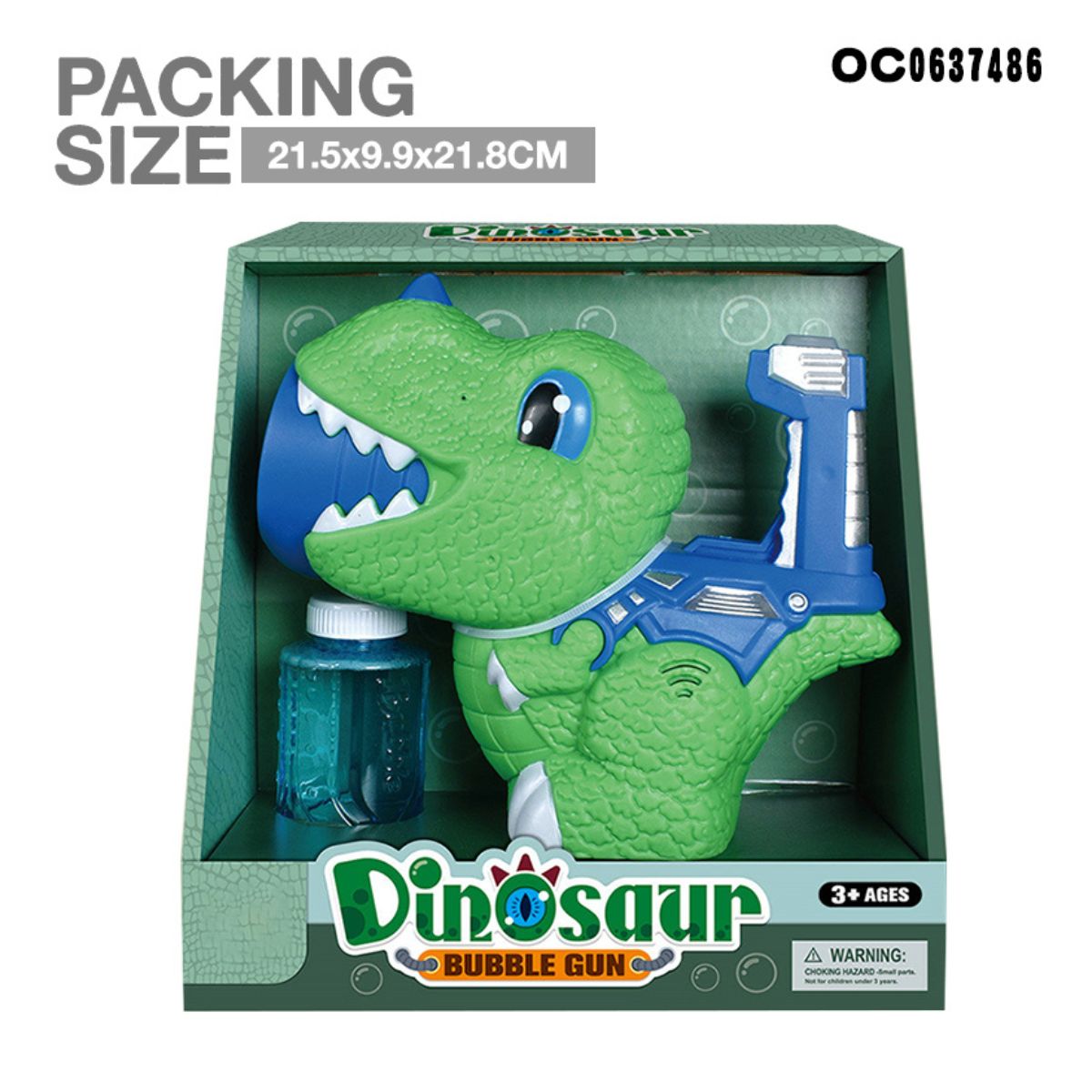 PISTOLA DE BURBUJAS DINOSAURIO CON LUCES Y SONIDO PARA NIÑOS - 7