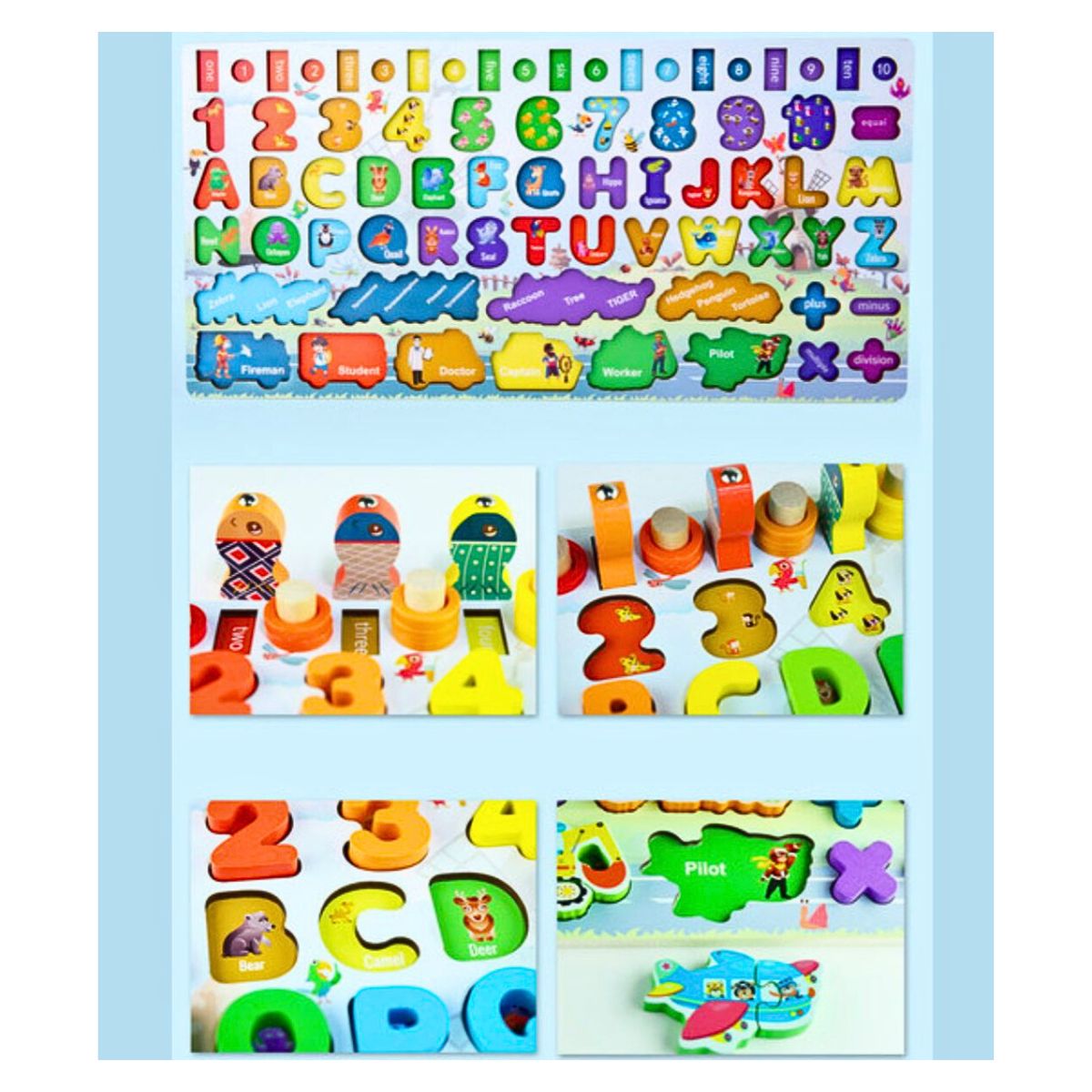 TABLERO MONTESSORI COMPLETO DIDACTICO PARA NIÑOS EDUCATIVO - 10