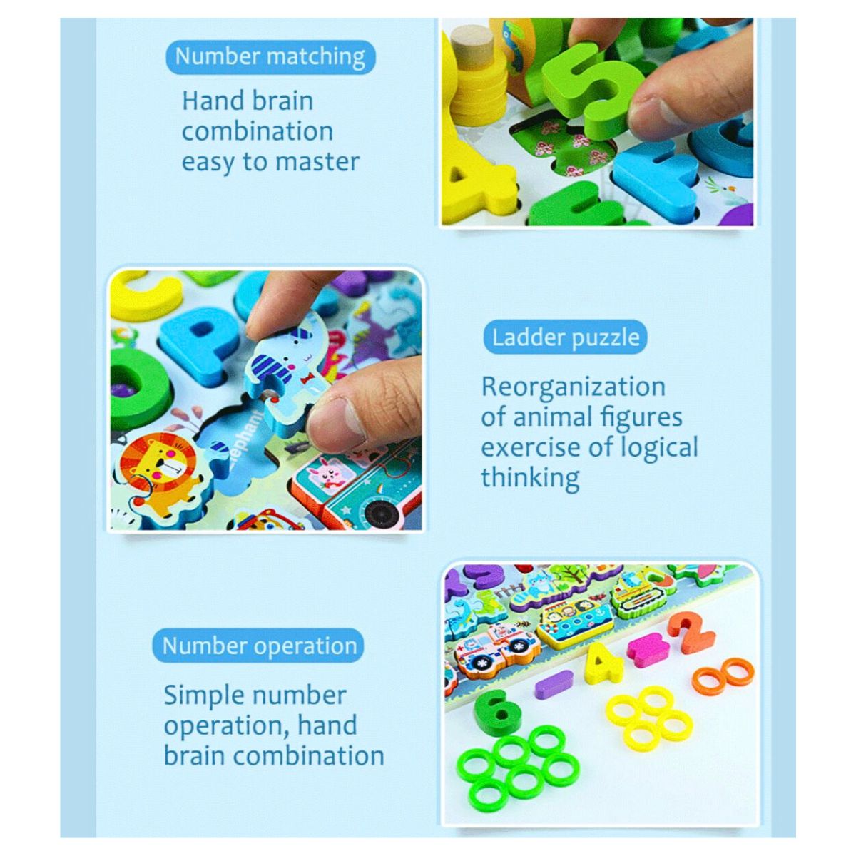 TABLERO MONTESSORI COMPLETO DIDACTICO PARA NIÑOS EDUCATIVO - 7