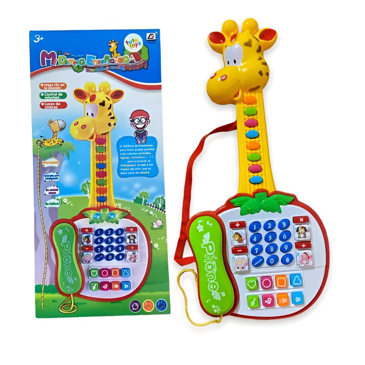 GUITARRA PARA BEBE MODELO JIRAFA SONIDO Y LUCES DIDACTICO - 5