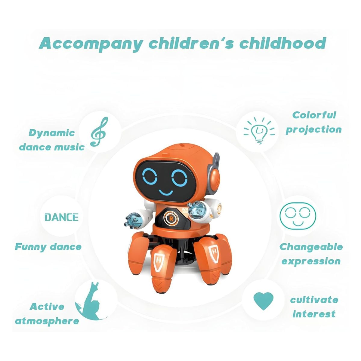 JUEGO DIDÁCTICO ROBOT CON LUCES Y SONIDO, CAMINA, ELEGANTE DISEÑO JUGUETE - 7
