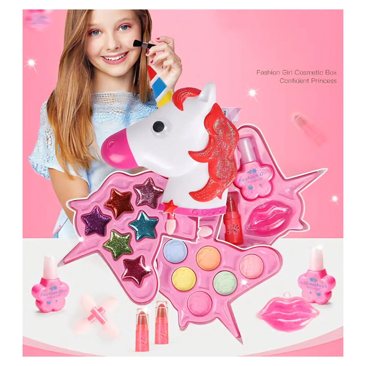 JUGUETE MAQUILLAJE REAL PARA NIÑAS MODELO UNICORNIO - 7