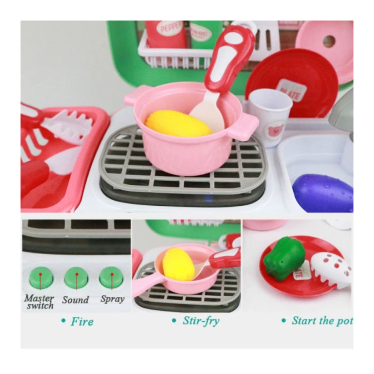 SET COCINA PICNIC REALISTA CON EFECTOS 30 PIEZAS JUGUETE - 2