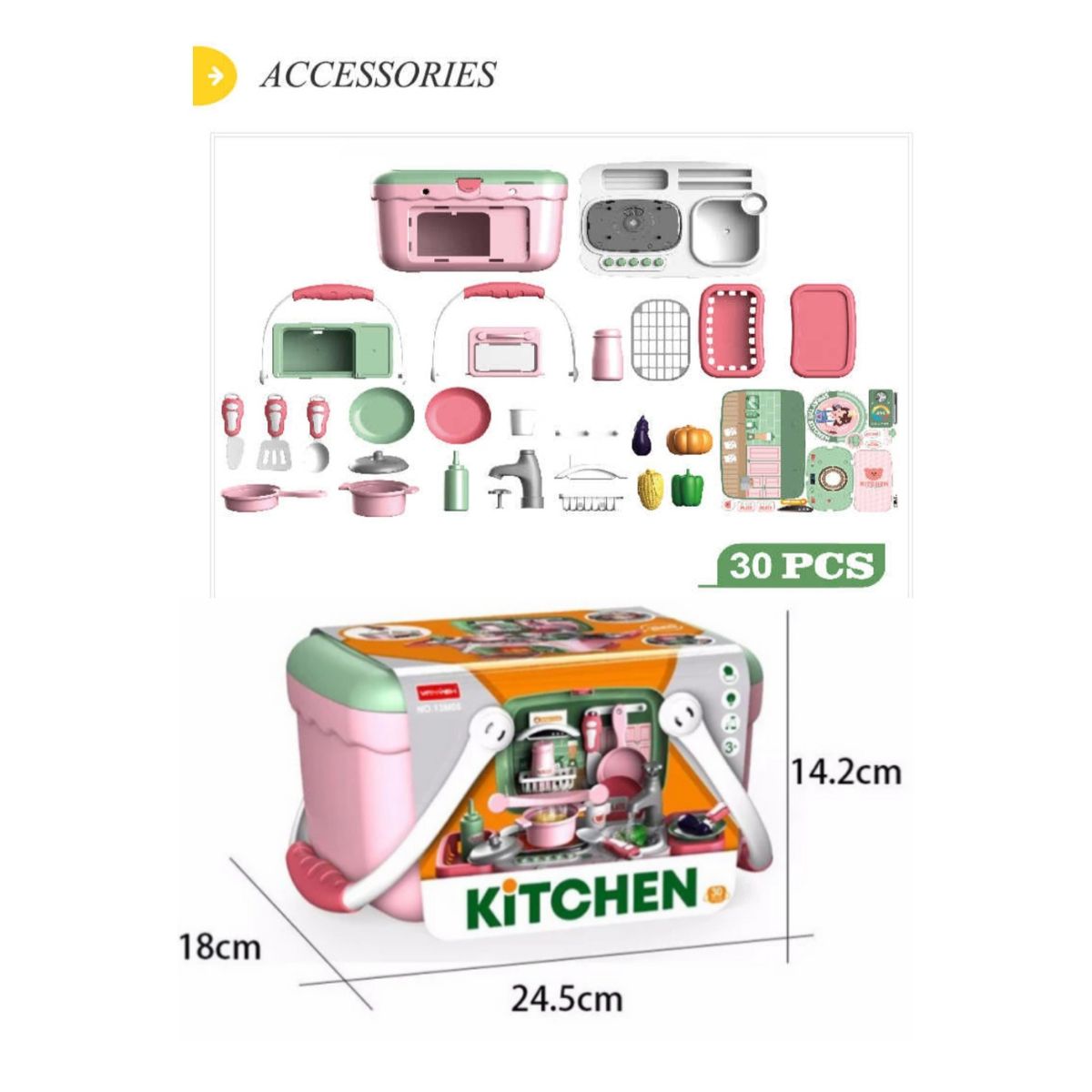 SET COCINA PICNIC REALISTA CON EFECTOS 30 PIEZAS JUGUETE - 6