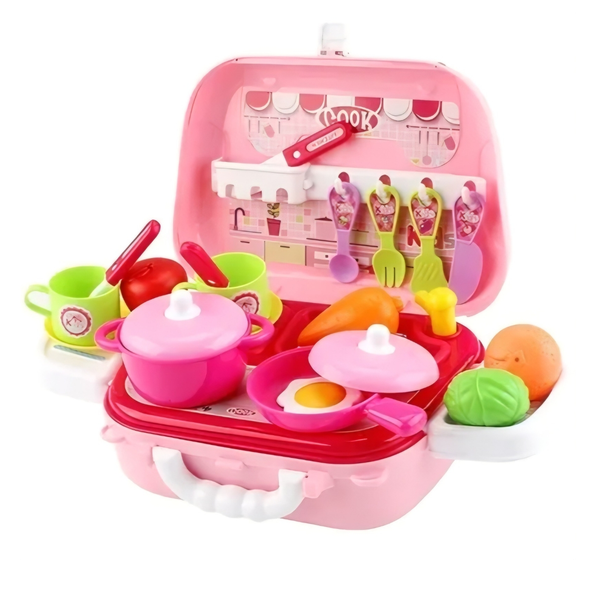 JUGUETE DE COCINA MALETA CON ACCESORIOS 26 PIEZAS PARA NIÑAS - 7