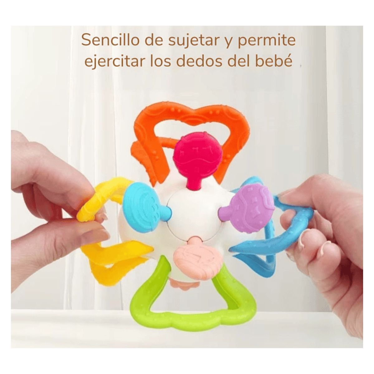JUGUETE SENSORIAL CON MORDEDOR PARA BEBES PARA LA DENTICIÓN - 4