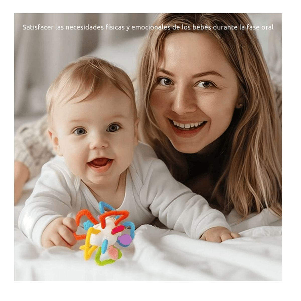 JUGUETE SENSORIAL CON MORDEDOR PARA BEBES PARA LA DENTICIÓN - 10