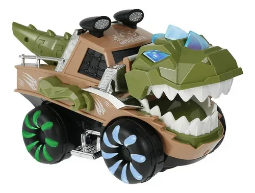 CARRO DINOSAURIO CON LUCES Y SONIDO REALISTA GIRA 360° - 5