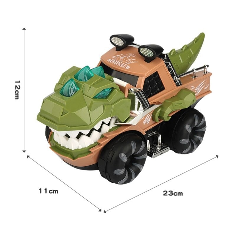 CARRO DINOSAURIO CON LUCES Y SONIDO REALISTA GIRA 360° - 6