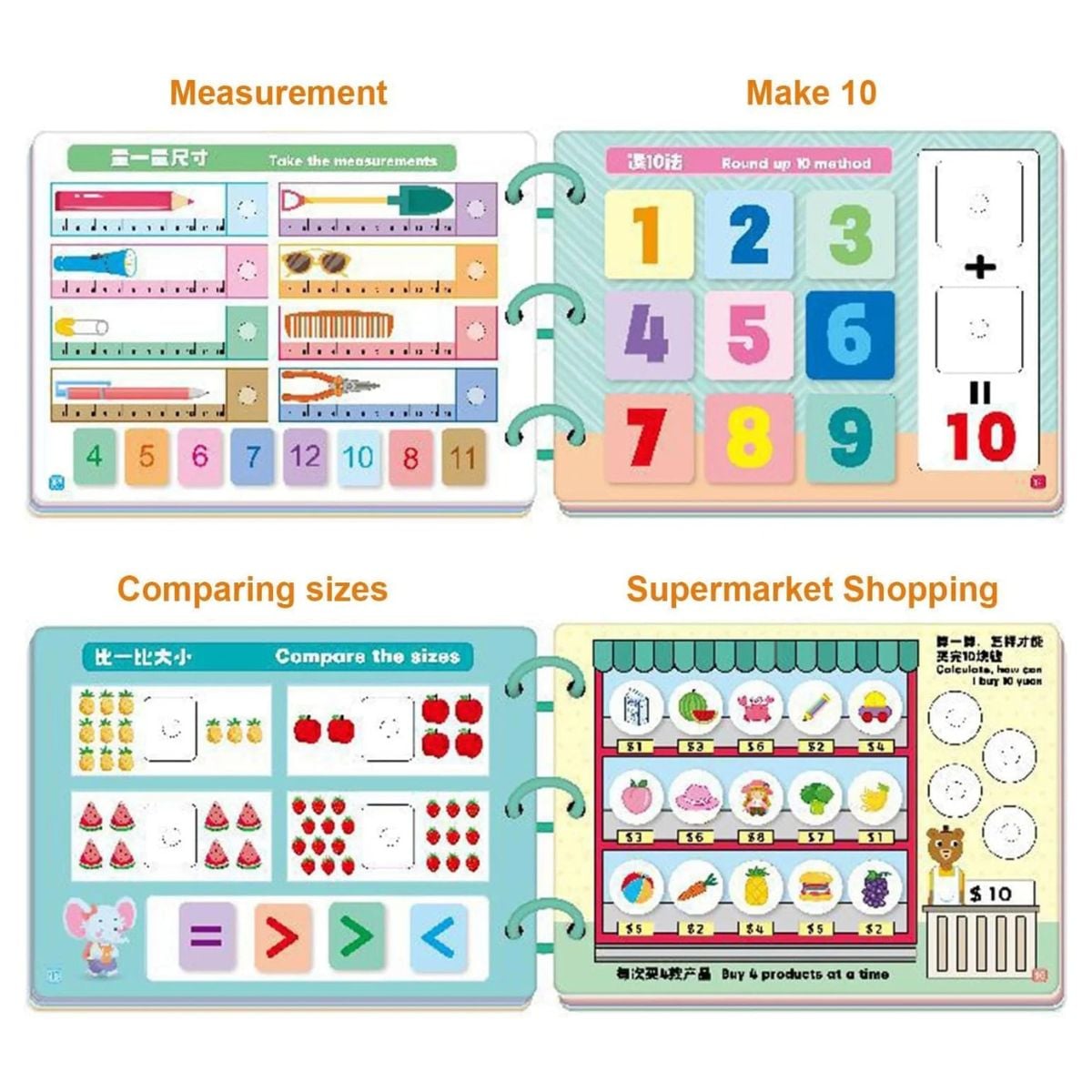 LIBRO DE MATEMATICAS COGNITIVO REUTILIZABLE MONTESSORI OSITO - 3