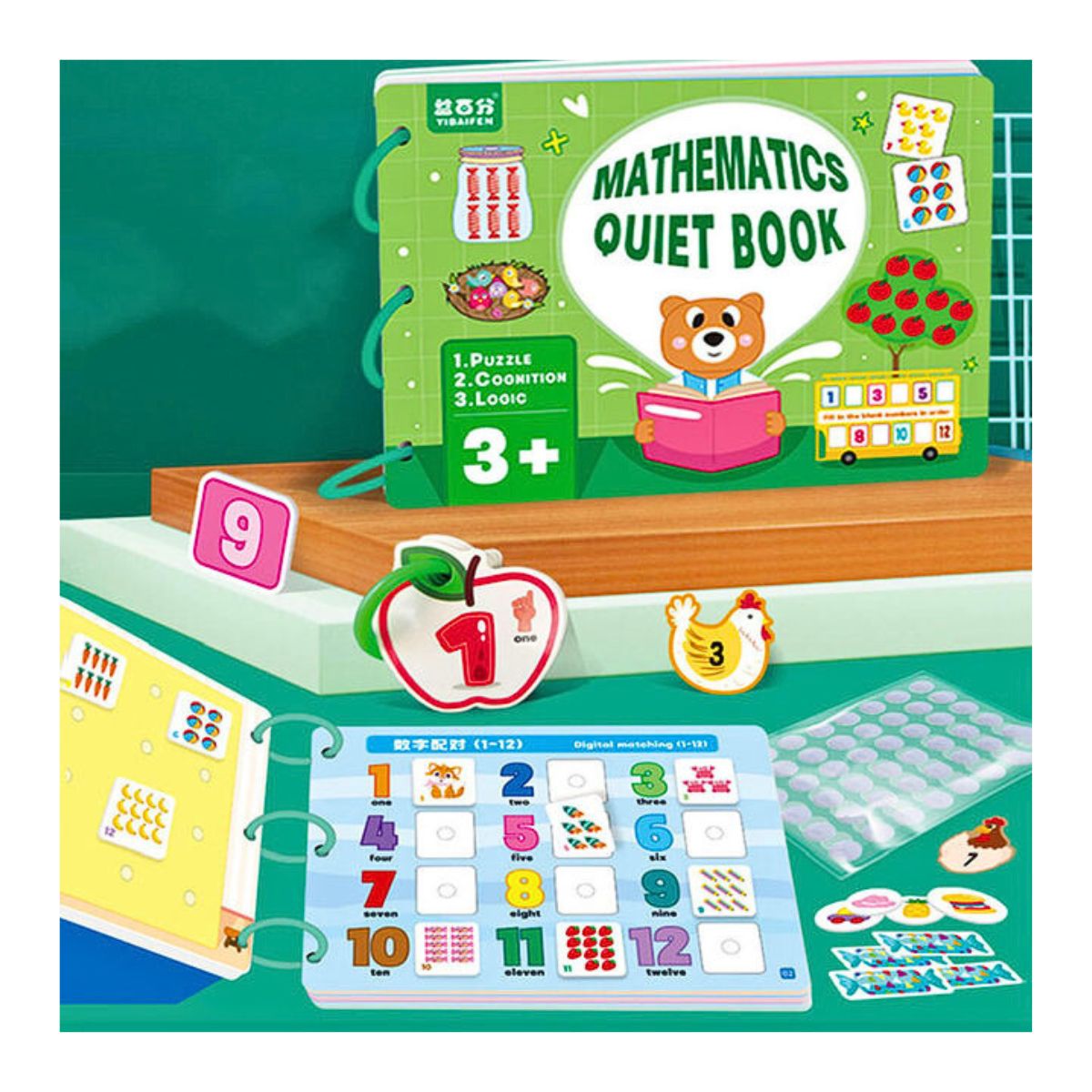 LIBRO DE MATEMATICAS COGNITIVO REUTILIZABLE MONTESSORI OSITO - 6