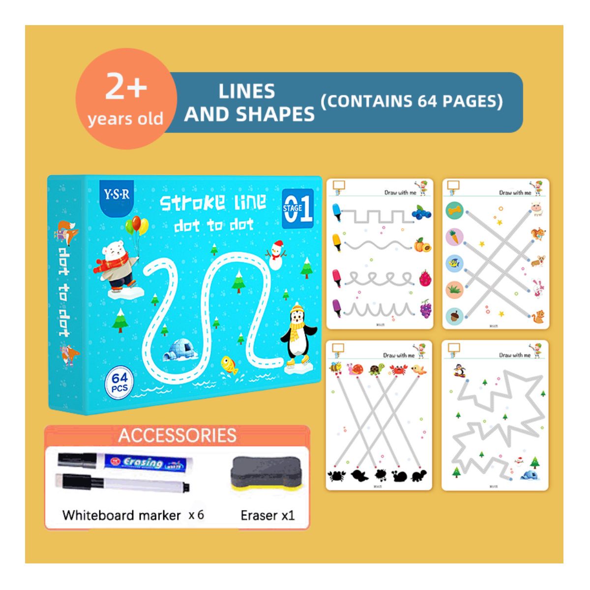 LIBRO DE TRAZOS EDUCATIVO REUTILIZABLE 64PÁG. PARA NIÑOS MONTESSORI - 8
