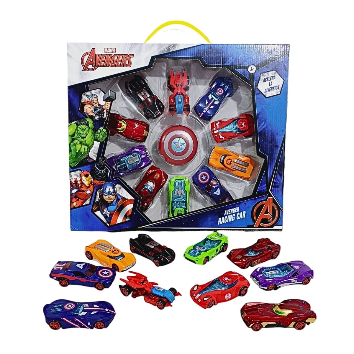 JUGUETE PACK 10 CARROS DE METAL AVENGERS CON LICENCIA MARVEL - 1