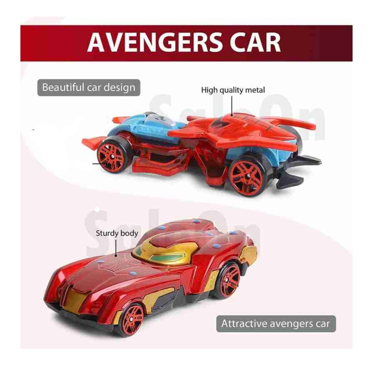 JUGUETE PACK 10 CARROS DE METAL AVENGERS CON LICENCIA MARVEL - 3