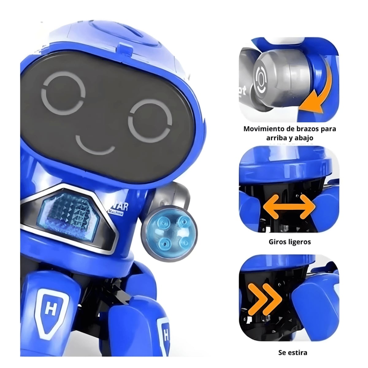 ROBOT BAILARÍN INTERACTIVO AZUL CON LUCES LED, MÚSICA, MOVIMIENTOS PARA NIÑOS - 3
