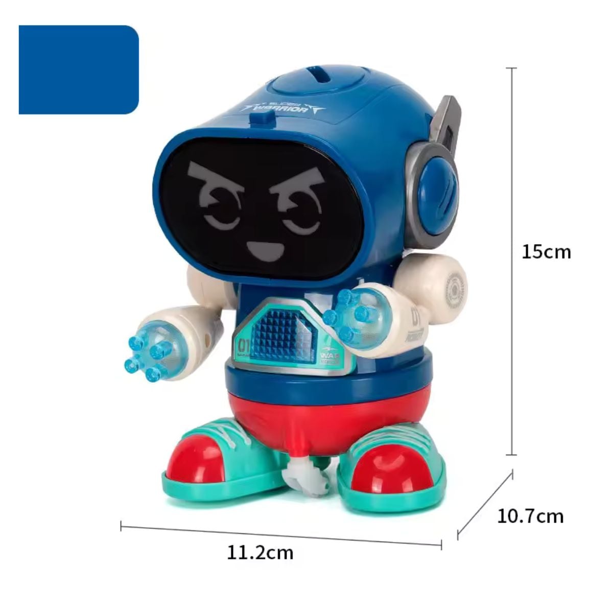 JUGUETE DIVERTIDO ROBOT PARA NIÑOS CAMINA CON LUCES SONIDOS AZUL - 2