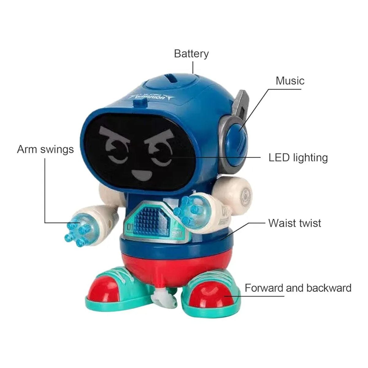 JUGUETE DIVERTIDO ROBOT PARA NIÑOS CAMINA CON LUCES SONIDOS AZUL - 3