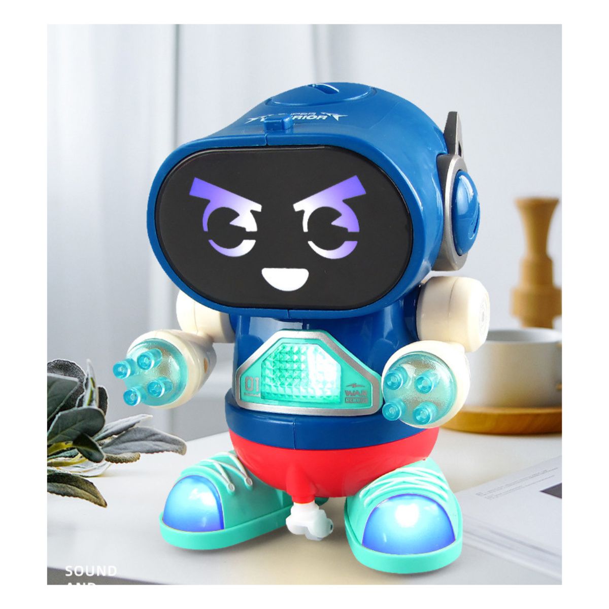 JUGUETE DIVERTIDO ROBOT PARA NIÑOS CAMINA CON LUCES SONIDOS AZUL - 6