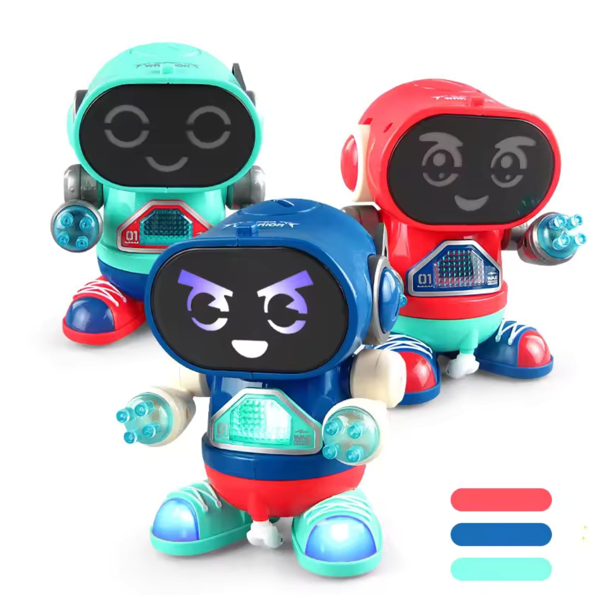 JUGUETE DIVERTIDO ROBOT VERDE PARA NIÑOS CAMINA CON LUCES SONIDOS - 6