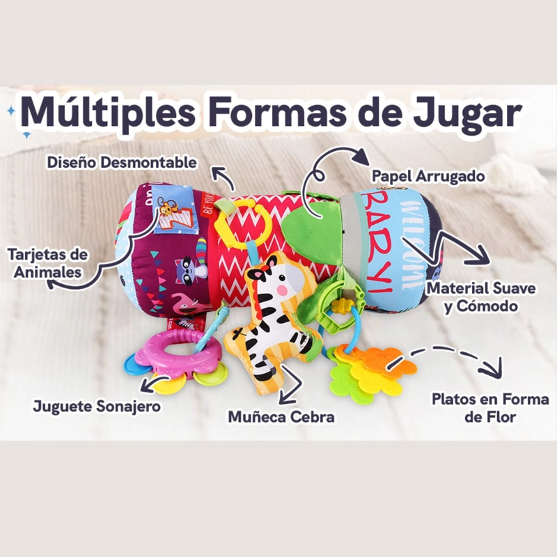 RODILLO PARA ESTIMULACION DE GATEO DEL BEBE CON SONAJERO - 9