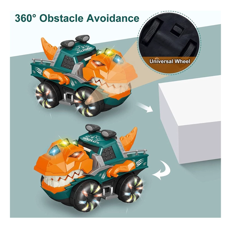 CARRO DINOSAURIO CON LUCES Y SONIDO REALISTA GIRA 360° PARA NIÑOS - 4