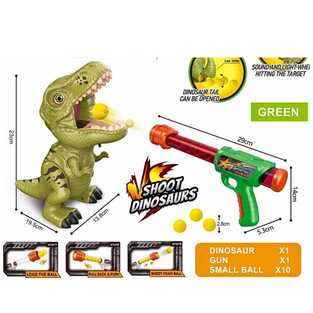 JUGUETE DE TIRO PISTOLA CON DINOSAURIO LUZ Y SONIDO CATAPULT - 2