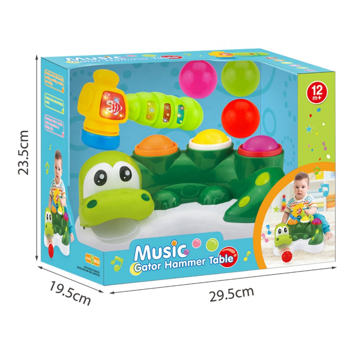JUGUETE DE ENCAJE Y ESTIMULACION PARA BEBES CON MARTILLO MUSICAL CON LUZ - 6