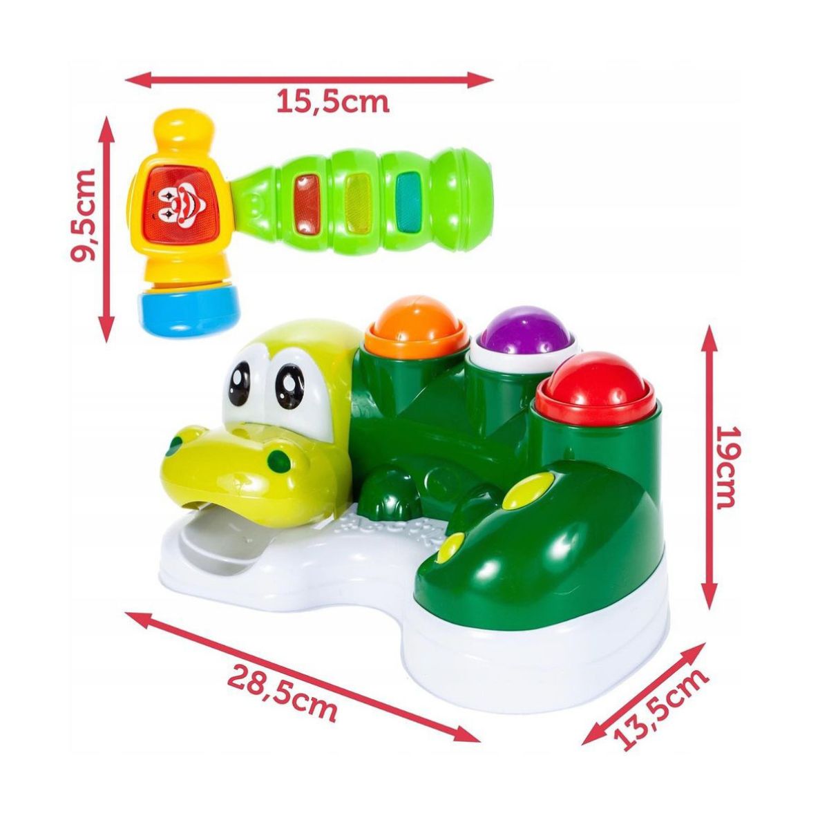 JUGUETE DE ENCAJE Y ESTIMULACION PARA BEBES CON MARTILLO MUSICAL CON LUZ - 8