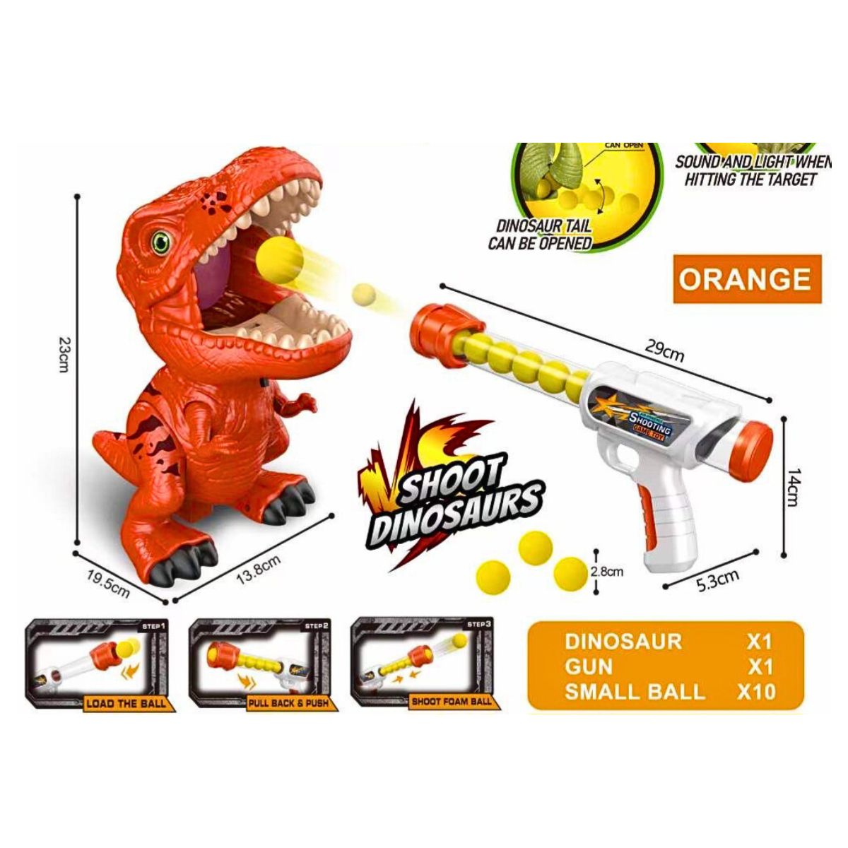 JUGUETE DE TIRO PISTOLA CON DINOSAURIO LUZ Y SONIDO CATAPULT DINOSAUR JUEGO DE PUNTERIA - 3