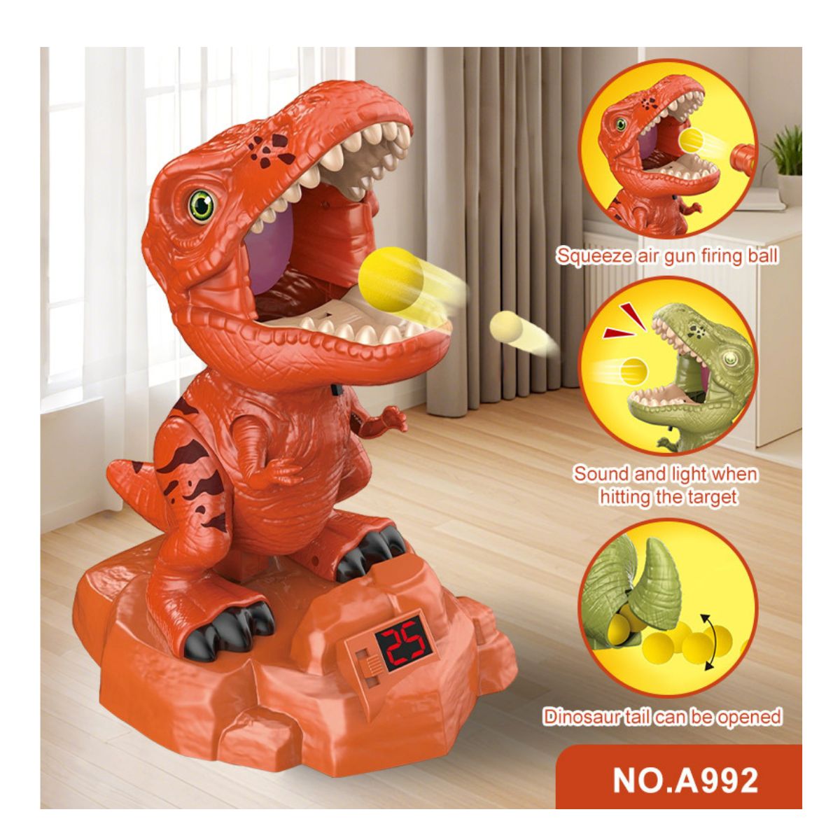 JUGUETE DE TIRO PISTOLA CON DINOSAURIO LUZ Y SONIDO CATAPULT DINOSAUR JUEGO DE PUNTERIA - 5