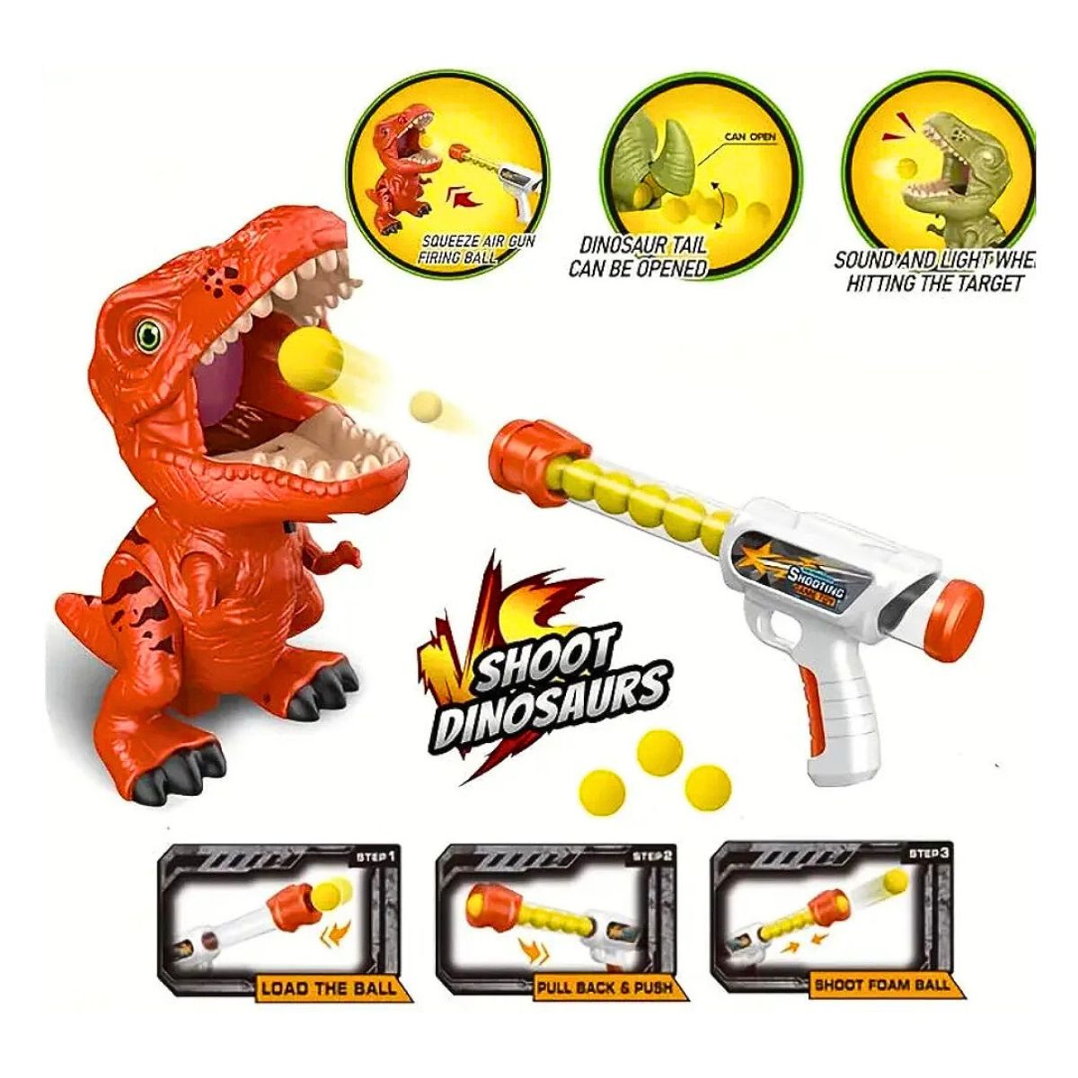 JUGUETE DE TIRO PISTOLA CON DINOSAURIO LUZ Y SONIDO CATAPULT DINOSAUR JUEGO DE PUNTERIA - 10