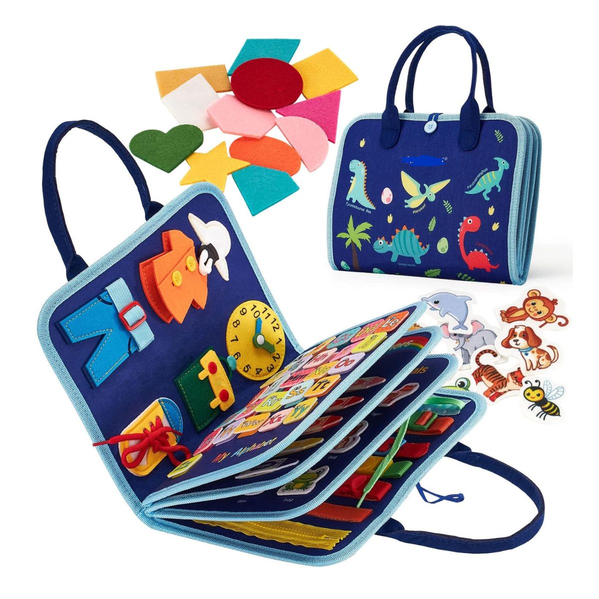 JUEGO LIBRO SENSORIAL DE ACTIVIDADES MONTESSORI PARA NIÑOS REUTILIZABLE - 3
