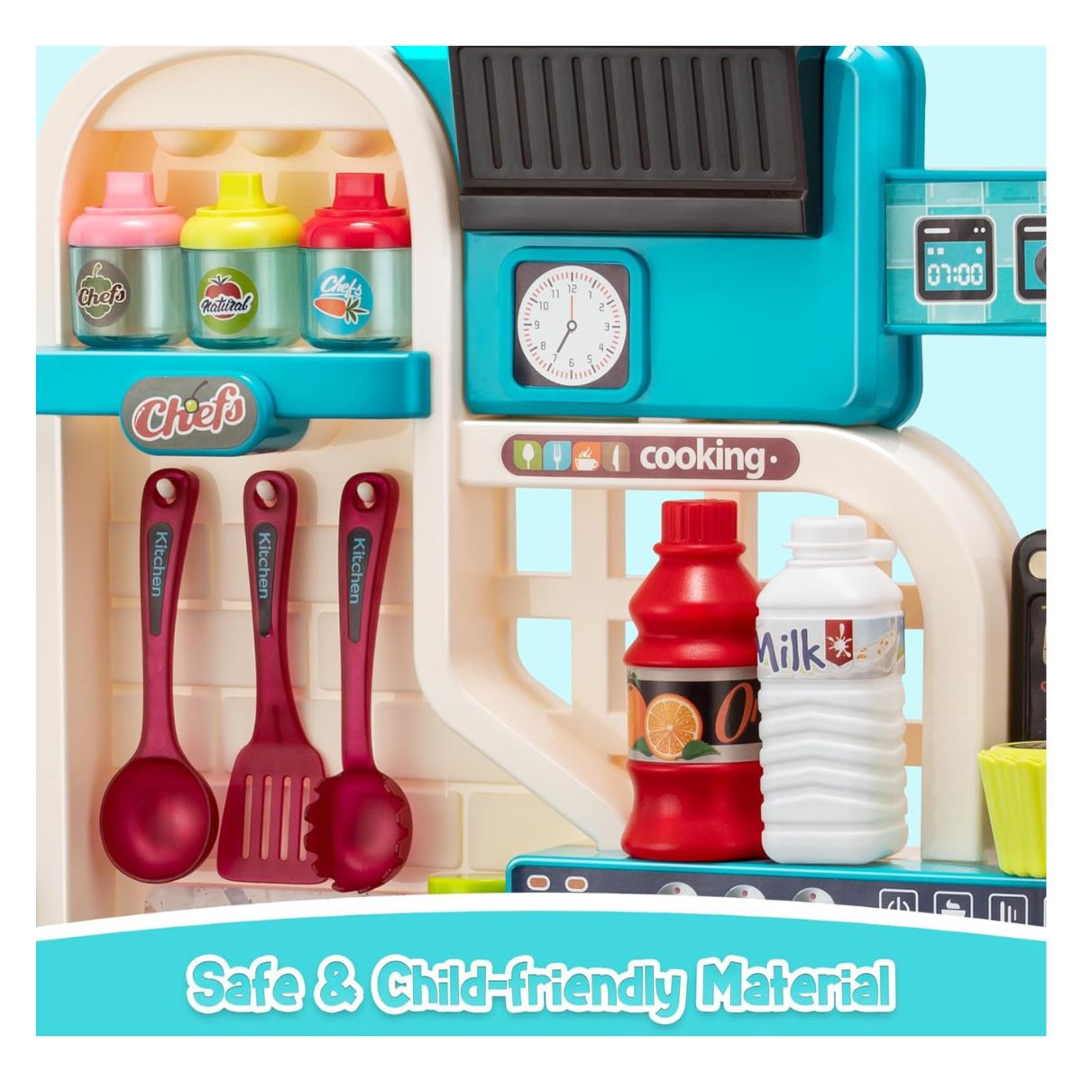 JUGUETE COCINA PARA NIÑOS 53 PIEZAS CON LUZ Y SONIDO UNISEX - 4