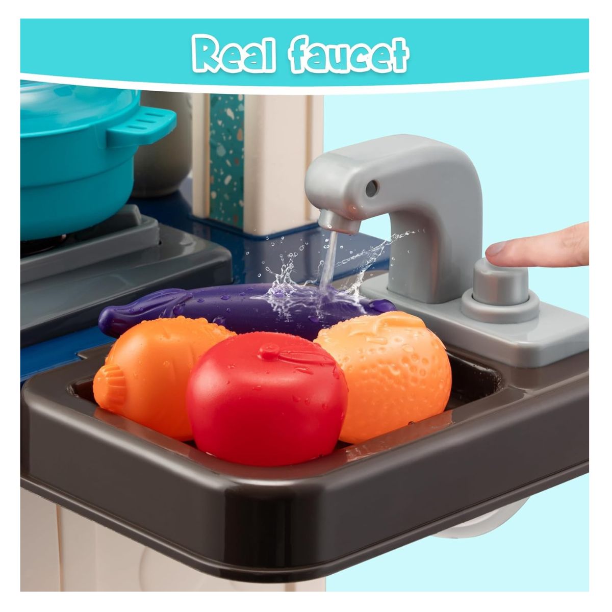 JUGUETE COCINA PARA NIÑOS 53 PIEZAS CON LUZ Y SONIDO UNISEX - 5