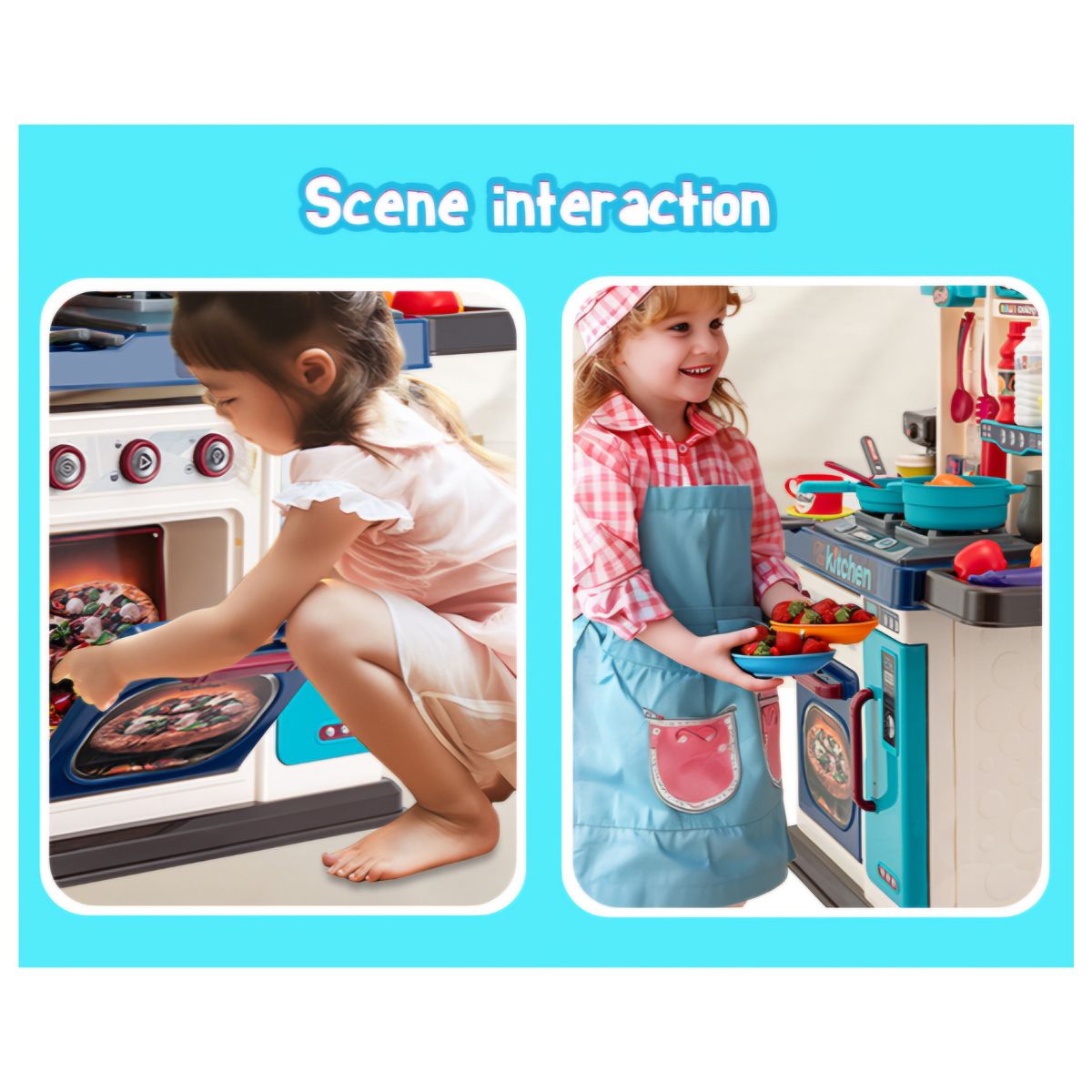 JUGUETE COCINA PARA NIÑOS 53 PIEZAS CON LUZ Y SONIDO UNISEX - 6