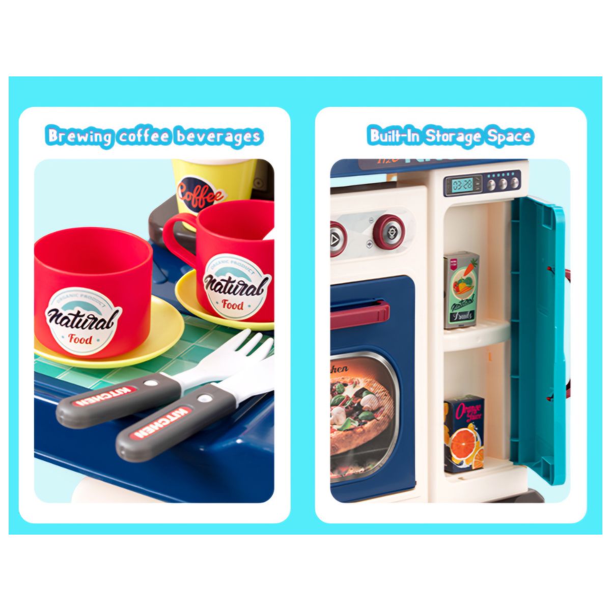 JUGUETE COCINA PARA NIÑOS 53 PIEZAS CON LUZ Y SONIDO UNISEX - 7