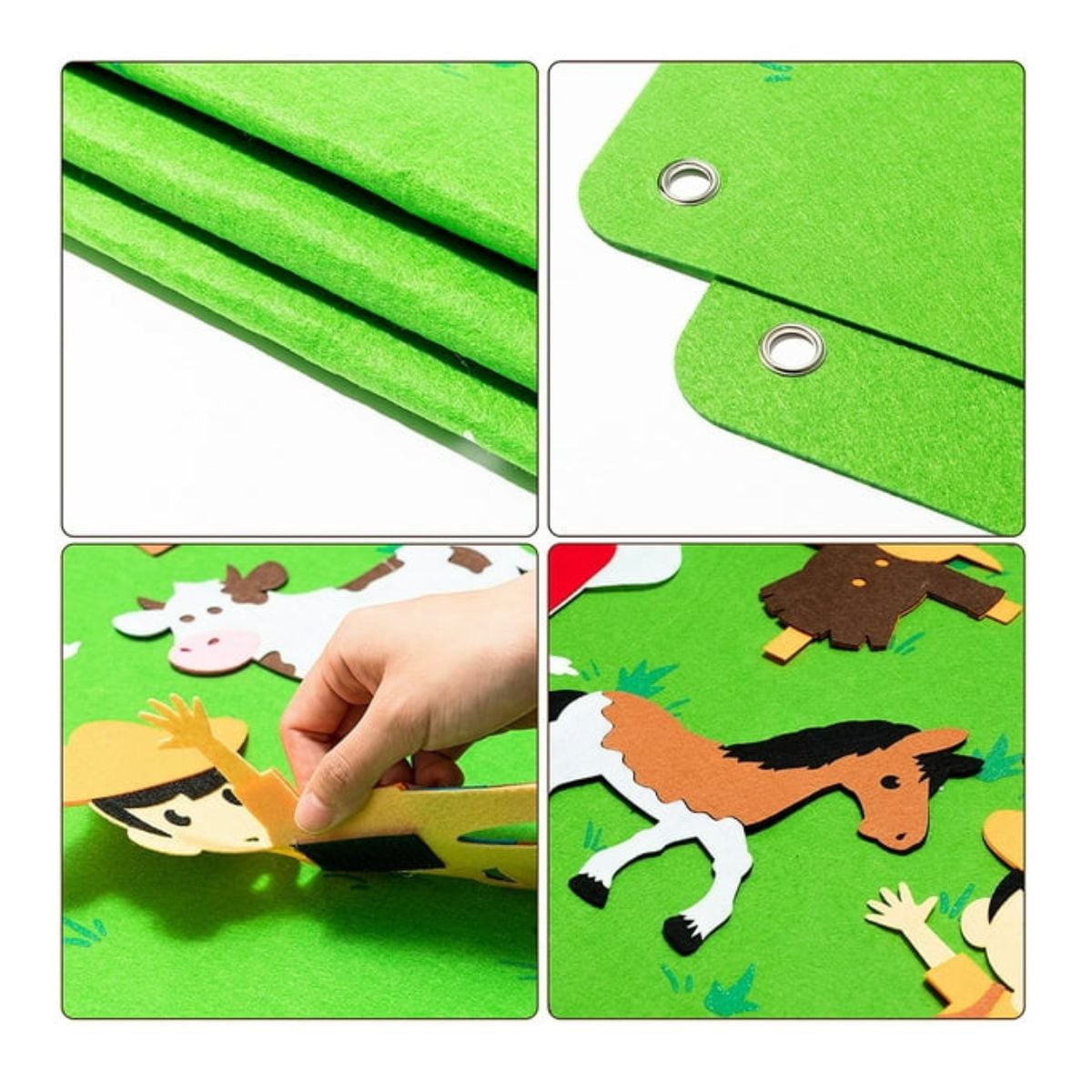 ALFOMBRA DIDACTICA MONTESSORI DE FIELTRO GRANJA PARA NIÑOS MURAL 105X75CM REUTILIZABLE - 6