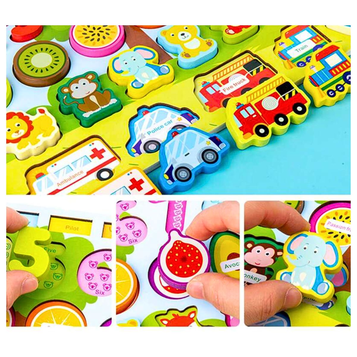 JUEGO TABLERO MONTESSORI DE MADERA DIDACTICO EDUCATIVO PARA NIÑOS CON PESCA - 4