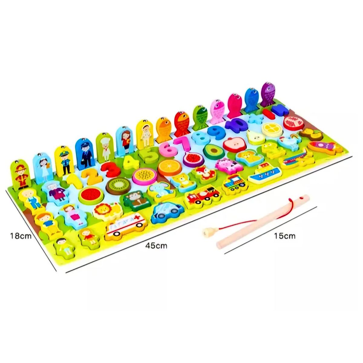 JUEGO TABLERO MONTESSORI DE MADERA DIDACTICO EDUCATIVO PARA NIÑOS CON PESCA - 7