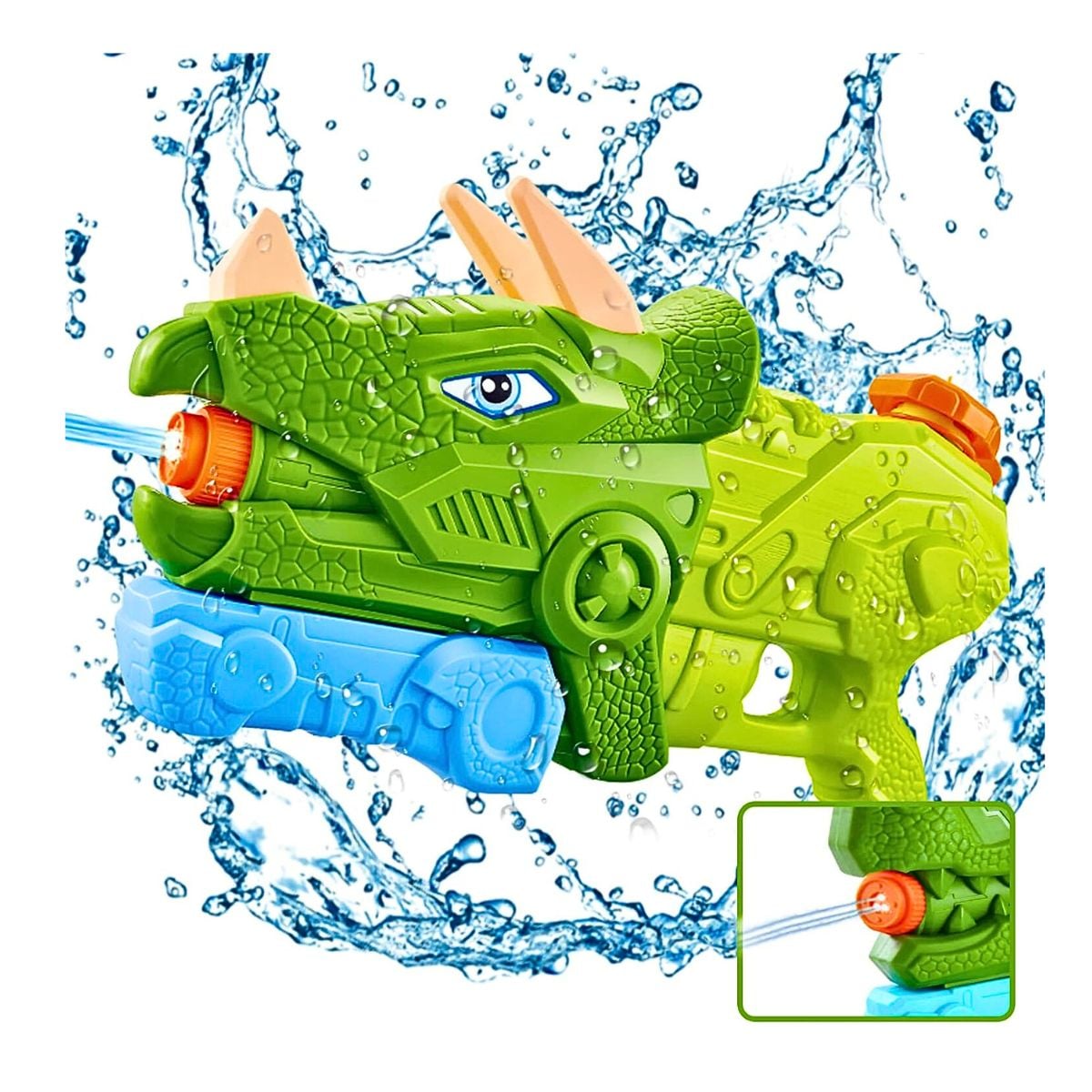 CHISGUETE PISTOLA DE AGUA WATER GUN DINOSAURIO TRICERATOPS 41 CM PARA NIÑOS - 1